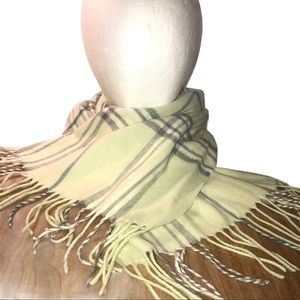 Lord & Taylor Plaid Fringe Scarf, Made in Germany
